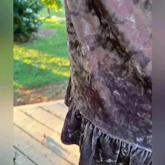 Anthropologie Sanctuary Top Off shoulder Velvet Purple L Whimsigoth renaissance - Picture 4 of 6